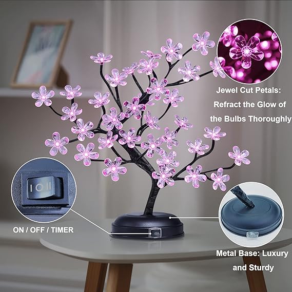 18IN Lighted Cherry Blossom Tree Lamp image 7