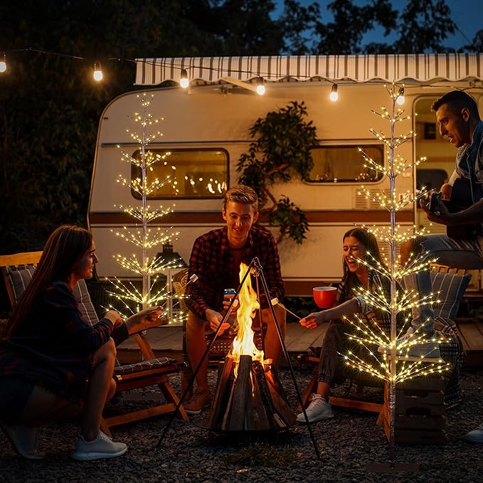 6FT 325L Lighted Starlit Tree, Warm White, for Home, Festival, Party, and Christmas Decoration, Indoor and Outdoor Use image 10