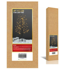 3FT Brown Star Light Tree with 112 Warm White LEDs, Indoor/Outdoor Christmas Decoration image 5