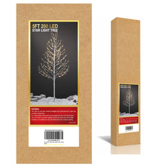 5FT White Star Light Tree with 200 Warm White LEDs, Indoor/Outdoor Christmas Decoration image 6
