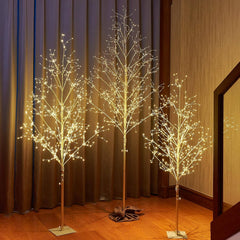Gold Micro LED Tree 3-Pack (4FT, 5FT, 6FT), Warm White LEDs, Angel Lights Tree with Fairy Lights LED Bulbs image 1