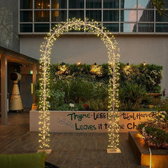 White Lighted Garden Arbor for Bridal Wedding Arch Backdrop image 7