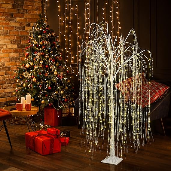 6ft Lighted Willow Tree, Multicolor image 4