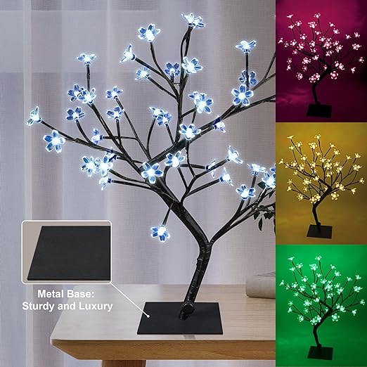 18IN Cherry Blossom Tree Lamp, RGB and Warm White Options