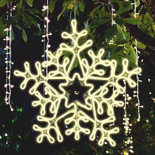 20IN Snowflake Neon Rope Light, Warm White