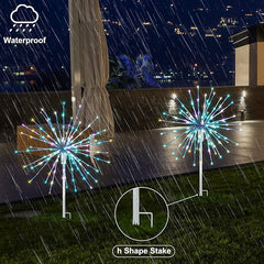 18IN White Frame Starburst Firework Light with 120 RGB LEDs, Indoor/Outdoor Decoration image 5