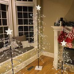 Lightshare Snowy Fir Tree: Christmas Tree with Warm White Lights – Indoor and Outdoor Options and Various Sizes and Packs image 4