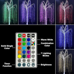 6ft Lighted Willow Tree, Multicolor image 3