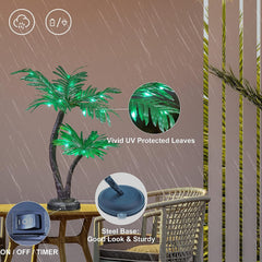 24-Inch Twins Palm Tree Bonsai with Lights image 4