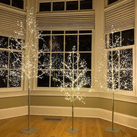 Set of 3 Micro LED Angel Lights Tree, 4ft, 5ft and 6ft, Golden Finish