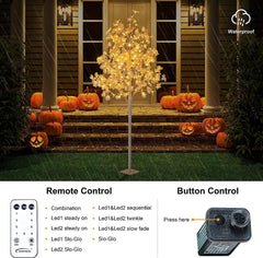 Maple Tree Harvest Décor, White Leaves, Warm White and Cold White Lights image 4