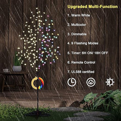 Cherry Blossom Tree 3-Pack (4FT, 5FT, 6.5FT), Multicolor LEDs, Indoor/Outdoor Holiday Decoration image 6