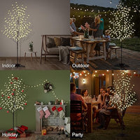 Set of 3 Lighted Cherry Blossom Tree, 4ft, 5ft and 6ft, Warm White