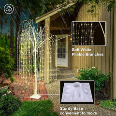 6ft Lighted Willow Tree, Warm White image 3