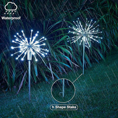 Starburst Light Lighted Ball LED Firework Lights White Twinkle Hanging Ball Dual-use for Patio Walkway Pathway Decoration Indoor/Outdoor image 7