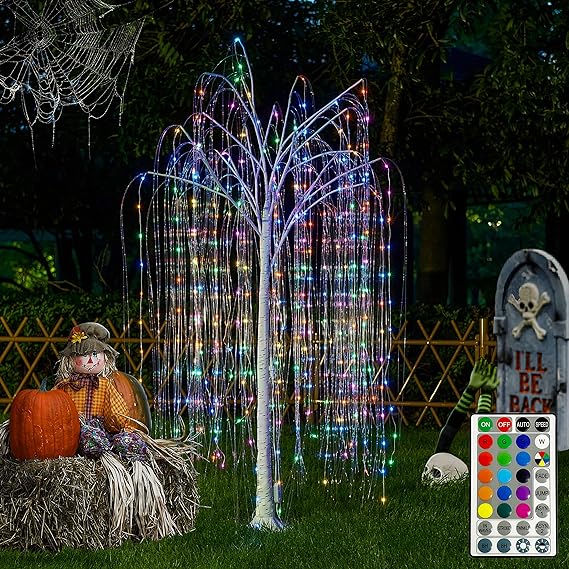 6ft Lighted Willow Tree, Multicolor image 5