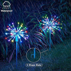 24IN Silver Frame Starburst Firework Light with 160 RGB LEDs, Indoor/Outdoor Decoration image 8