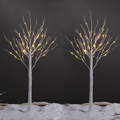 4FT Birch Tree Light 2-Pack with 48 Warm White LEDs Each, Elegant Home Decoration for Events and Holidays image 1