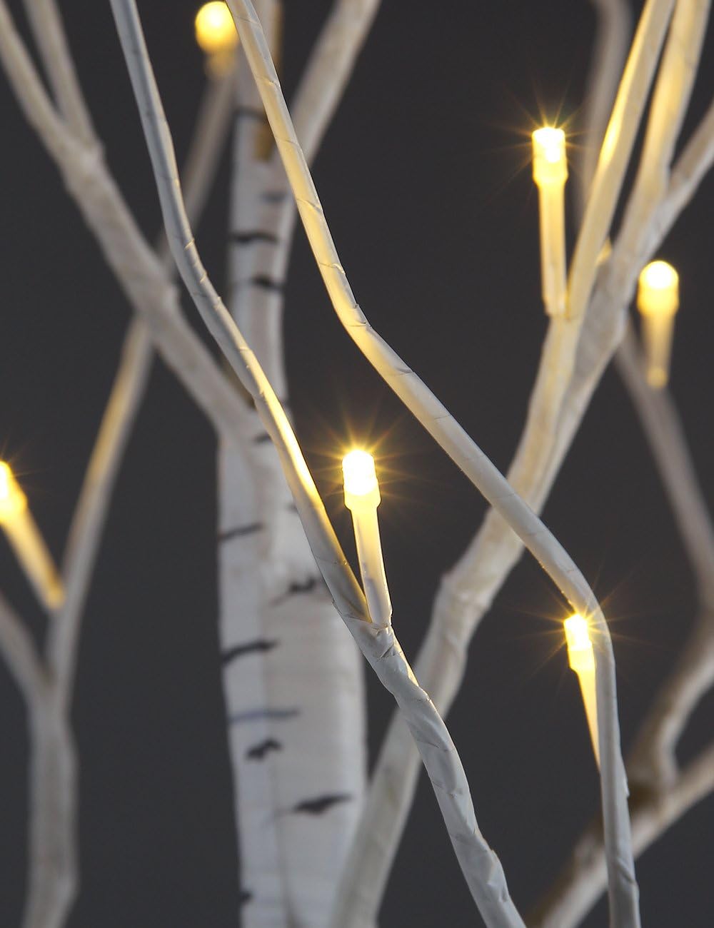 LIGHTSHARE 4 Feet Birch Tree, 48 LED Lights, Warm White, for Home, Festival, Party, and Christmas Decoration, Indoor and Outdoor Use image 3
