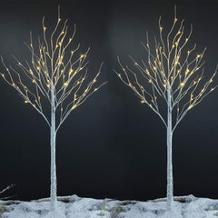 6FT Birch Tree Light 2-Pack with 72 Warm White LEDs Each, Elegant Home Decoration for Events and Holidays image 1