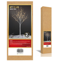 6FT Birch Tree Light 2-Pack with 72 Warm White LEDs Each, Elegant Home Decoration for Events and Holidays image 3