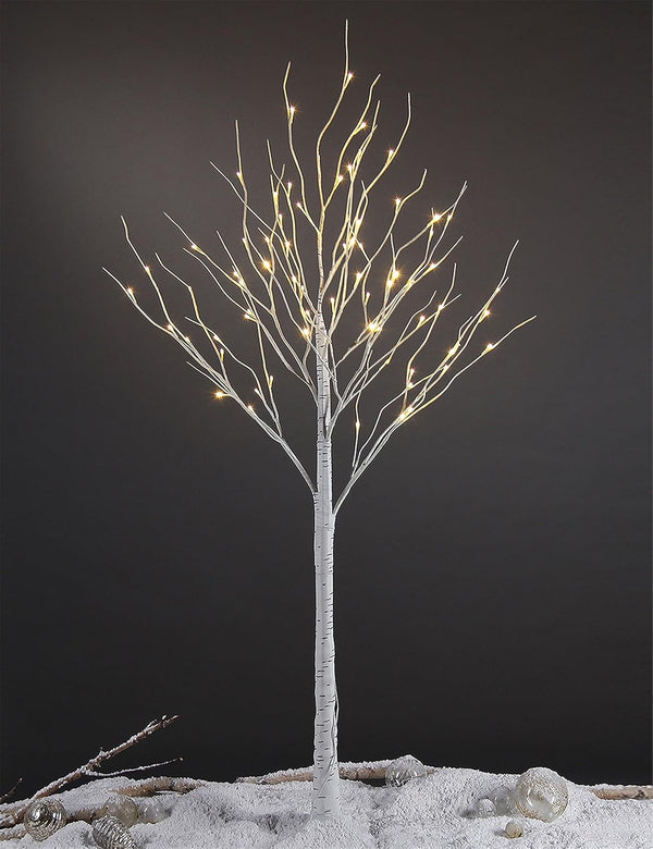 LIGHTSHARE 4 Feet Birch Tree, 48 LED Lights, Warm White, for Home, Festival, Party, and Christmas Decoration, Indoor and Outdoor Use