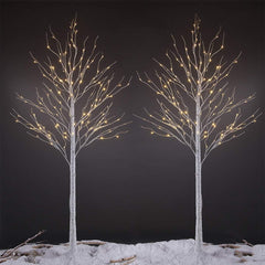 8FT Birch Tree Light 2-Pack with 132 Warm White LEDs Each, Elegant Home Decoration for Events and Holidays image 1