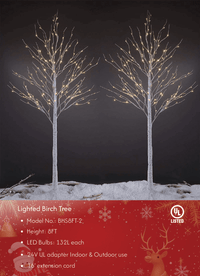 Birch Tree Lights Set for Christmas Decor, Weddings, and Gifts - Indoor & Outdoor Use