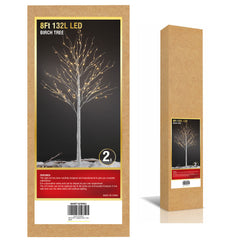 8FT Birch Tree Light with 132 Warm White LEDs, Elegant Home Decoration for Events and Holidays image 3