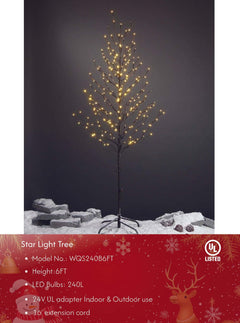 Star Light Trees, 3ft 5ft and 6ft, Warm White, Decorative Christmas Tree Lights Holiday Party Wedding, Indoor and Outdoor Use, Warm White image 1