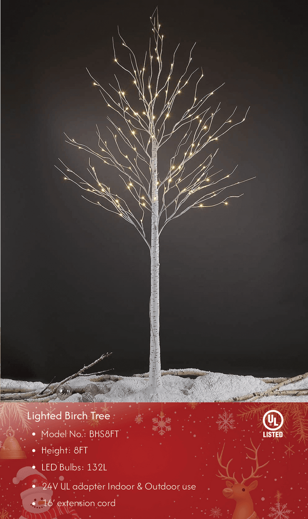 LIGHTSHARE Birch Tree Lights for Christmas Decor, Weddings, and Gifts - Indoor & Outdoor Use