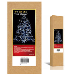 3FT Silver Finish Artificial Christmas Tree Light with Cold White LEDs, Indoor/Outdoor Holiday Decoration image 7