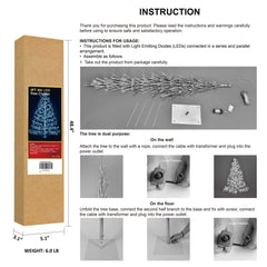 4FT Silver Finish Artificial Christmas Tree Light with Cold White LEDs, Indoor/Outdoor Holiday Decoration image 4