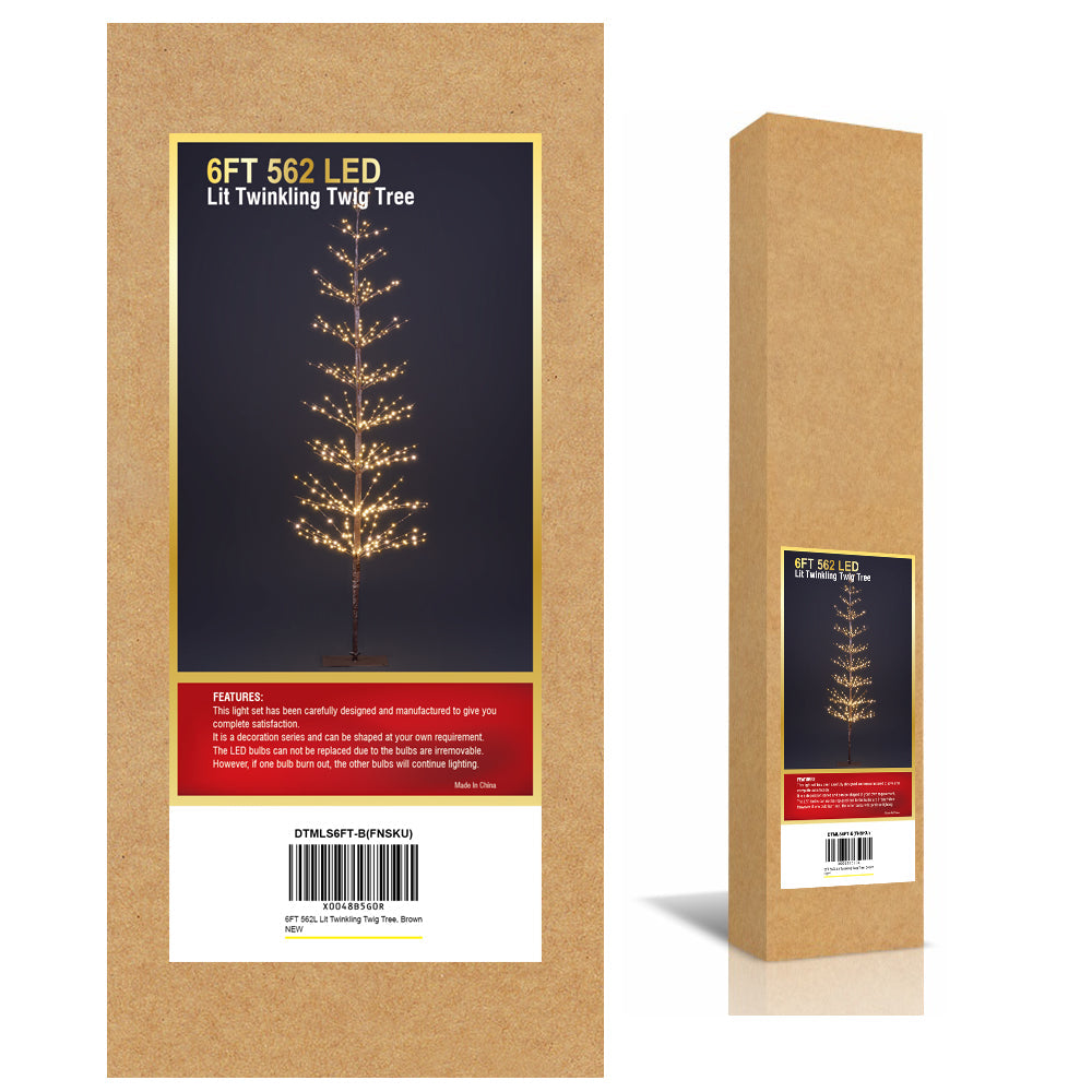 6FT 325L Lighted Starlit Tree, Warm White, for Home, Festival, Party, and Christmas Decoration, Indoor and Outdoor Use image 9