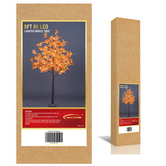 5FT Fall Maple Tree (Red Leaves), 96 Warm White LEDs, Indoor/Outdoor Autumn Decoration image 5