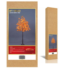 6FT Fall Maple Tree (Red Leaves), 120 Warm White LEDs, Indoor/Outdoor Autumn Decoration image 7