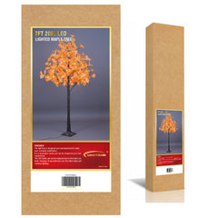 7FT Fall Maple Tree (Red Leaves), 208 Warm White LEDs, Indoor/Outdoor Autumn Decoration image 5