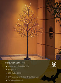 6 Foot Spooky Black Glitter Halloween Willow Tree: Halloween Theme Decoration, Indoor and Outdoor