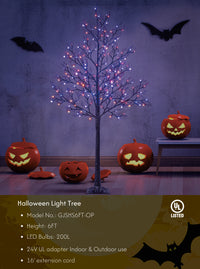 6 Foot Spooky Black Glitter Halloween Willow Tree: Halloween Theme Decoration, Indoor and Outdoor