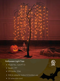 7-Foot Spooky Halloween Willow Tree with Spiders