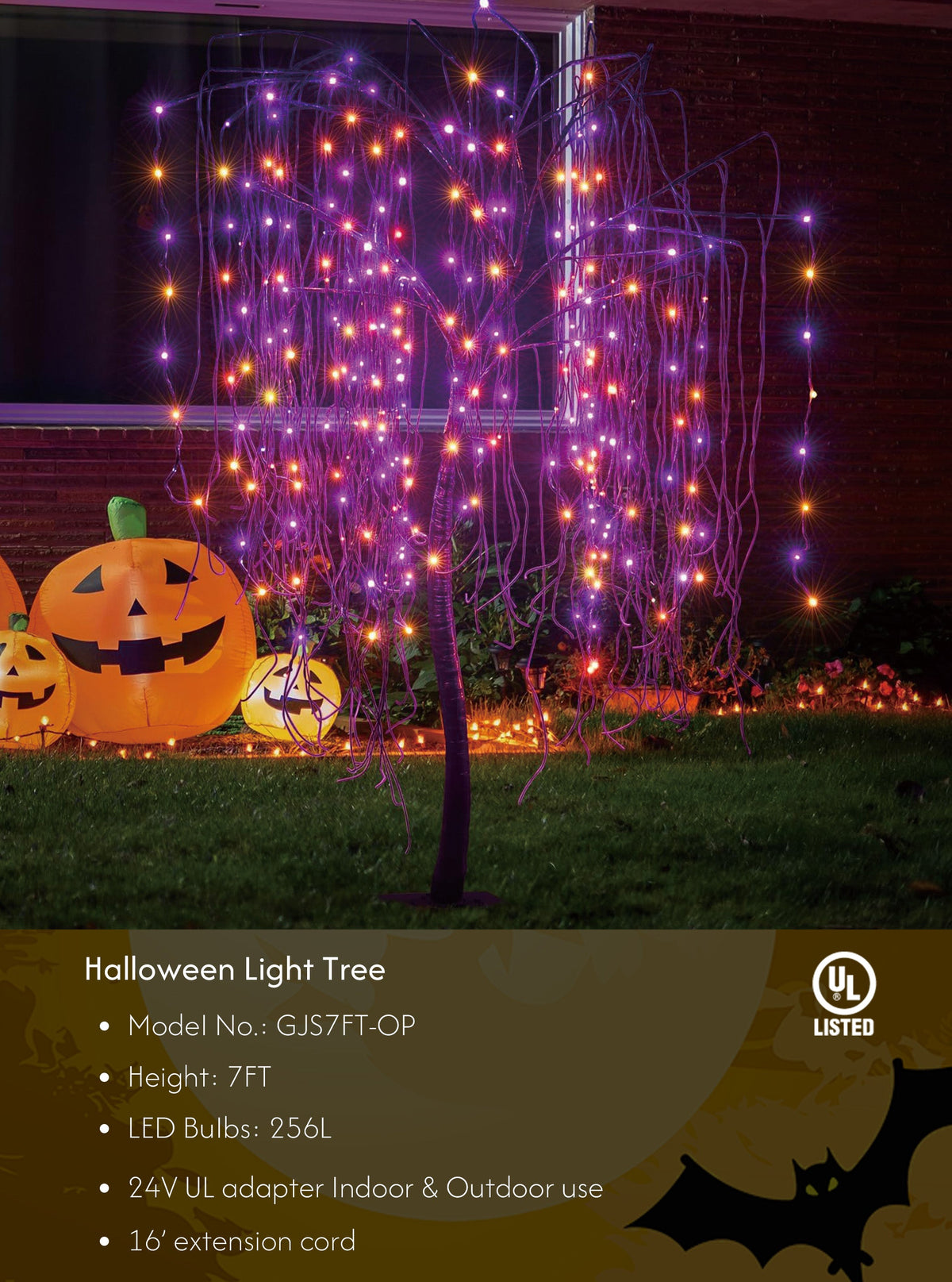 7-Foot Spooky Halloween Willow Tree with Spiders image 1