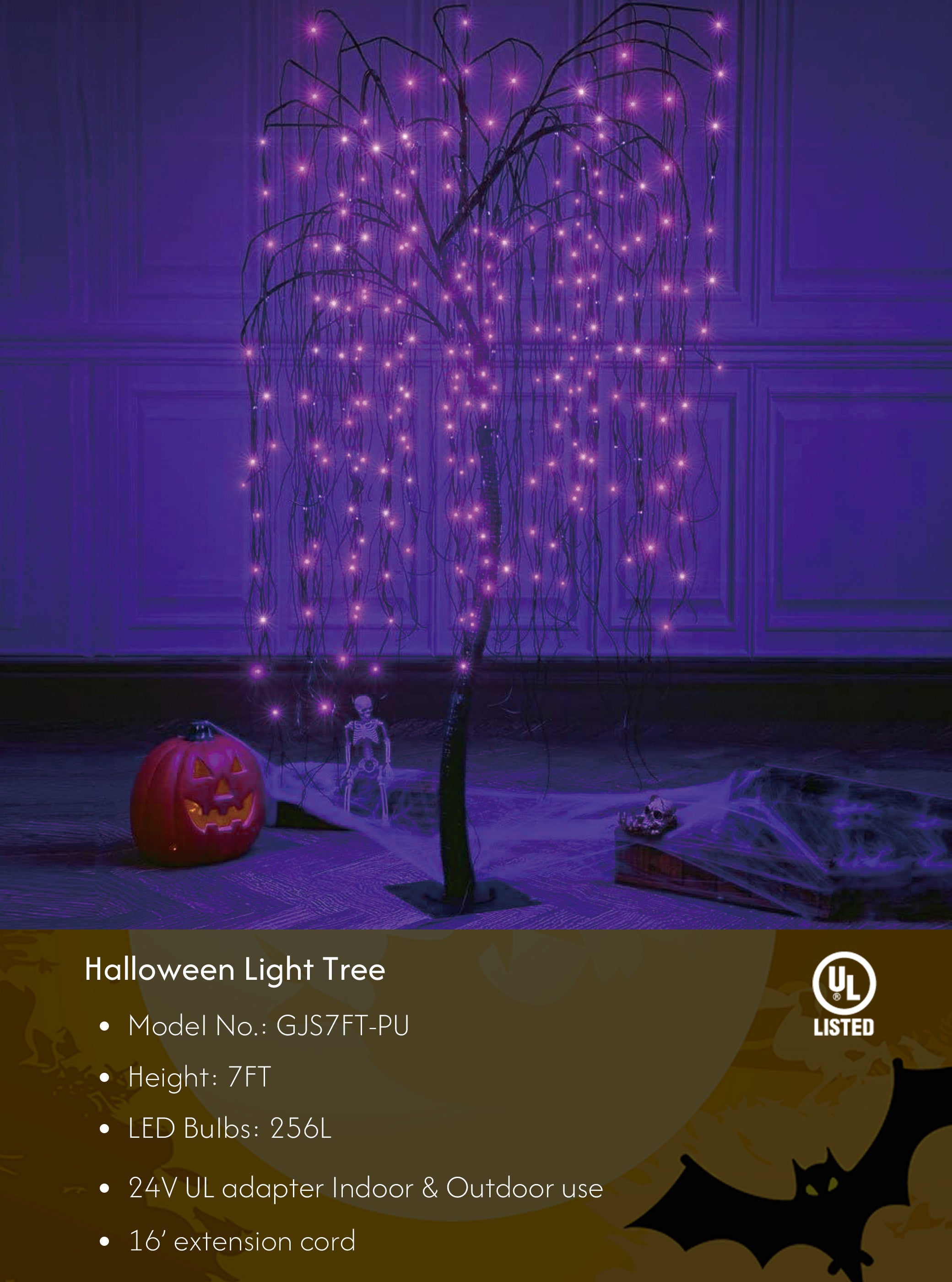 7-Foot Spooky Halloween Willow Tree with Spiders – Ehomeinc.com