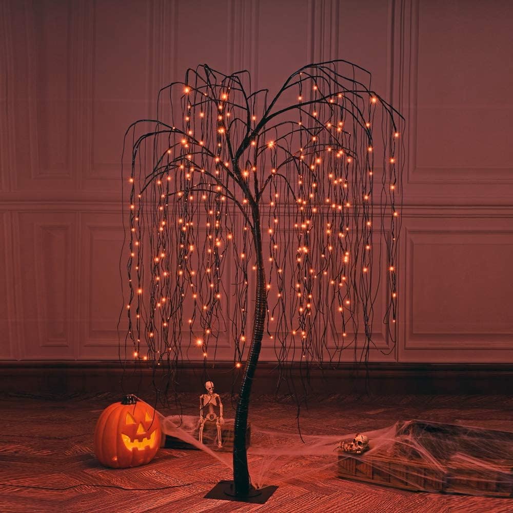 7-Foot Spooky Halloween Willow Tree with Spiders – Ehomeinc.com