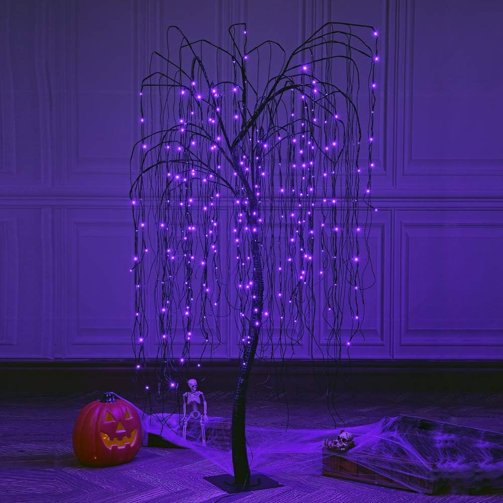 7-Foot Spooky Halloween Willow Tree with Spiders