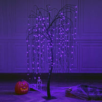 7-Foot Spooky Halloween Willow Tree with Spiders