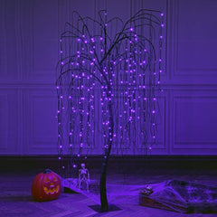 7-Foot Spooky Halloween Willow Tree with Spiders image 2