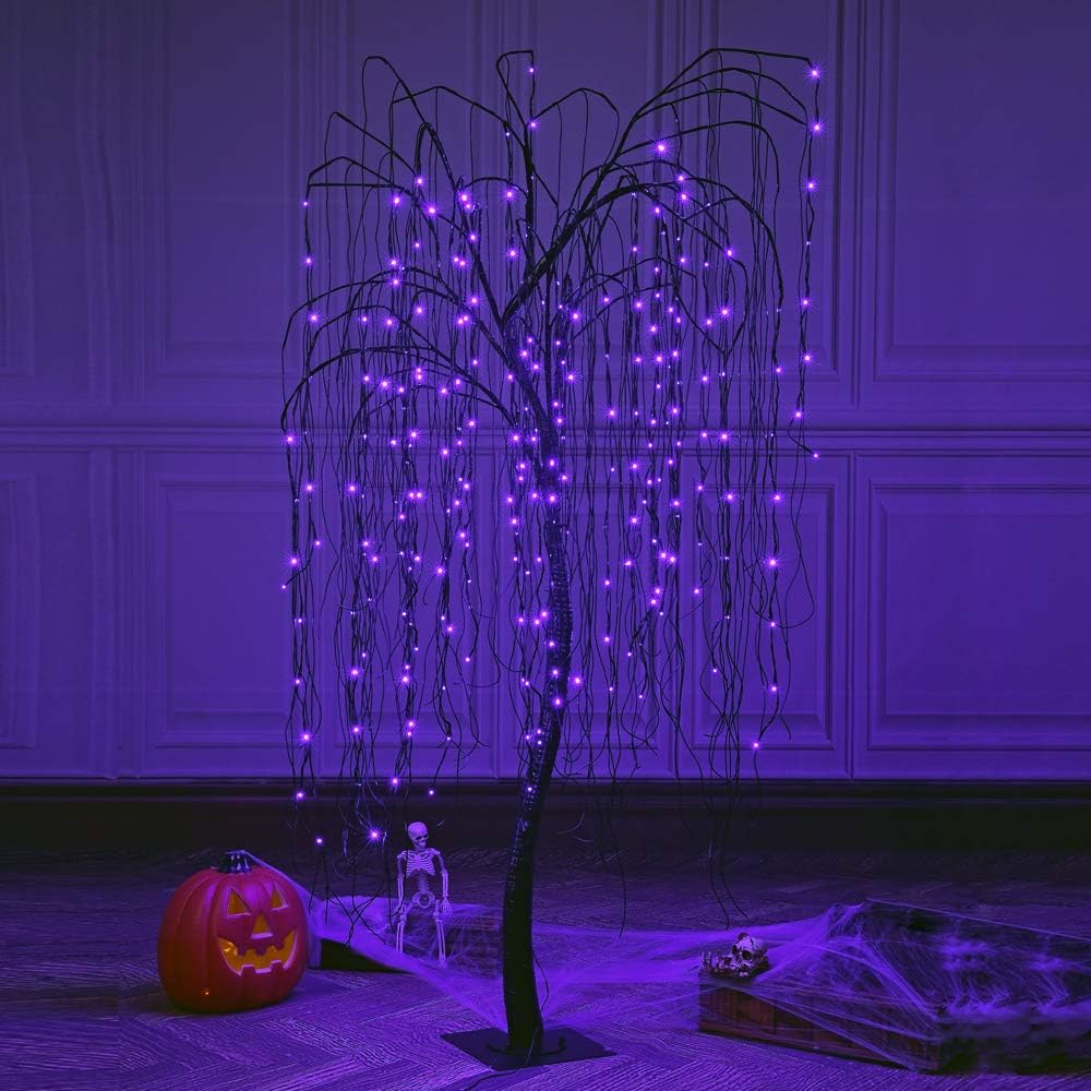 7-Foot Spooky Halloween Willow Tree with Spiders image 2