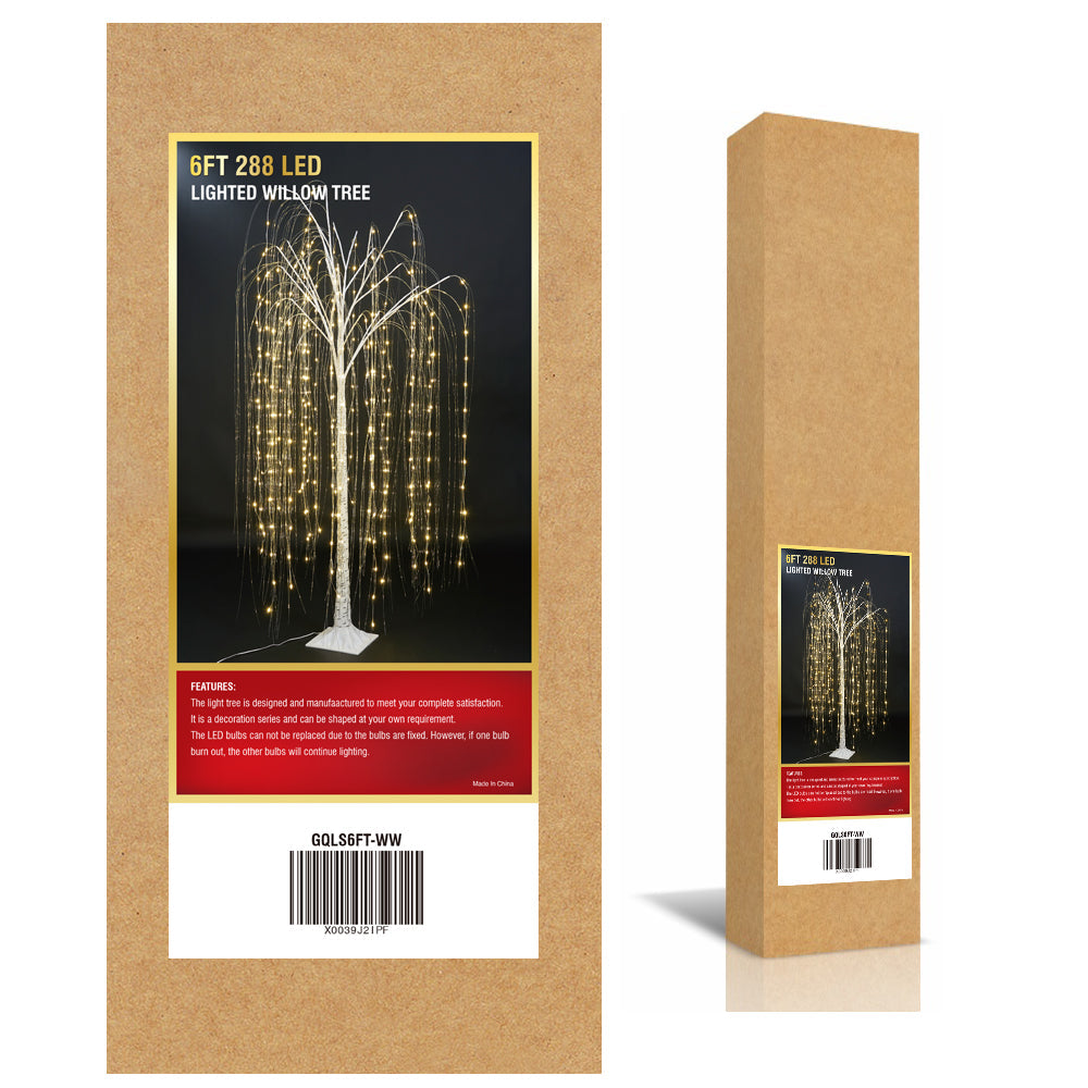 6ft Lighted Willow Tree, Warm White image 9