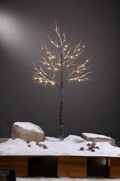 LIGHTSHARE Snow Dusted Tree with Warm White LED Lights, Brown, for Indoor and Outdoor, Christmas Decoration Idea image 4