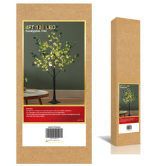 4FT Lighted Eucalyptus Tree, Warm White LEDs with Green Leaves image 5